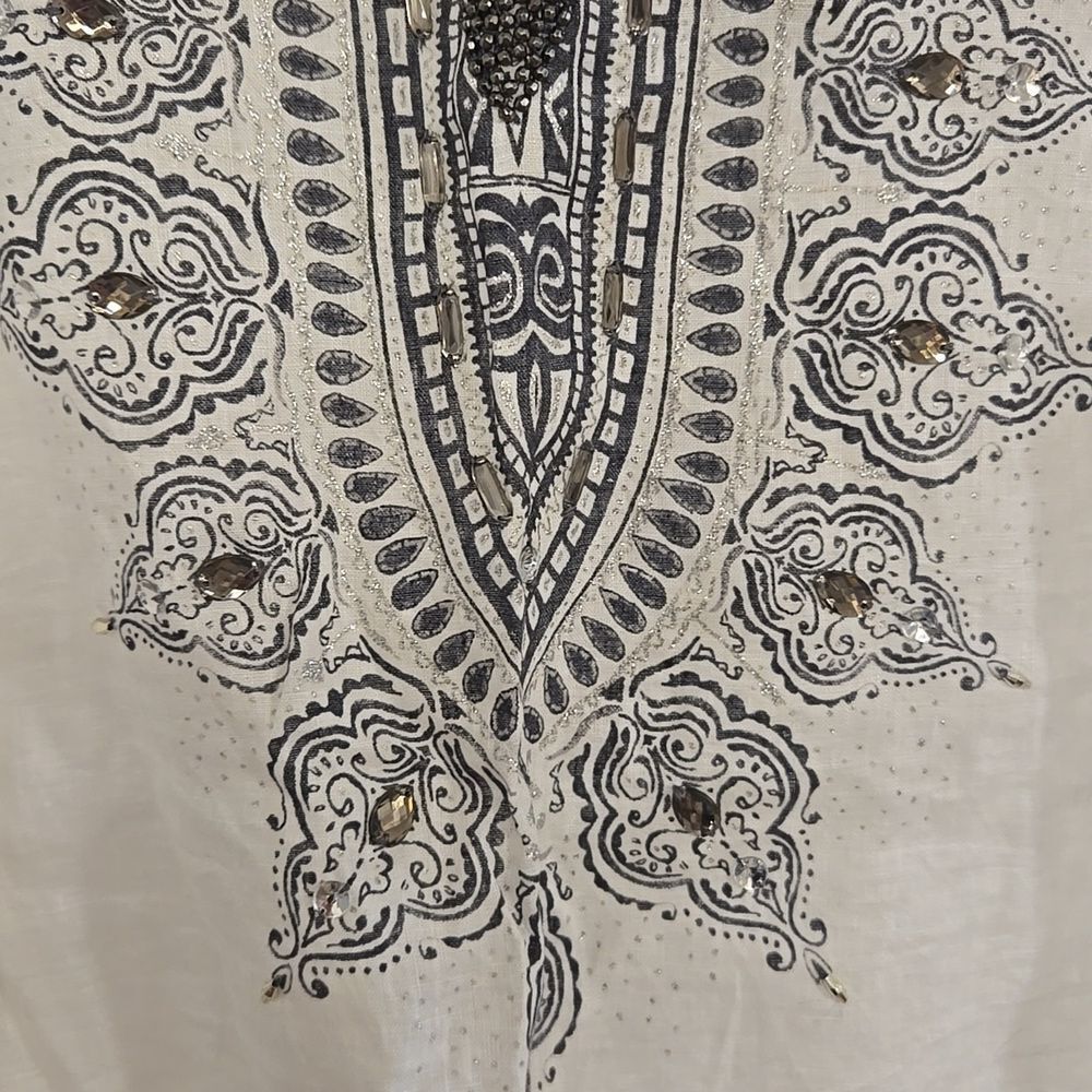 Chico's Linen Beaded Tunic - Picture 2 of 7